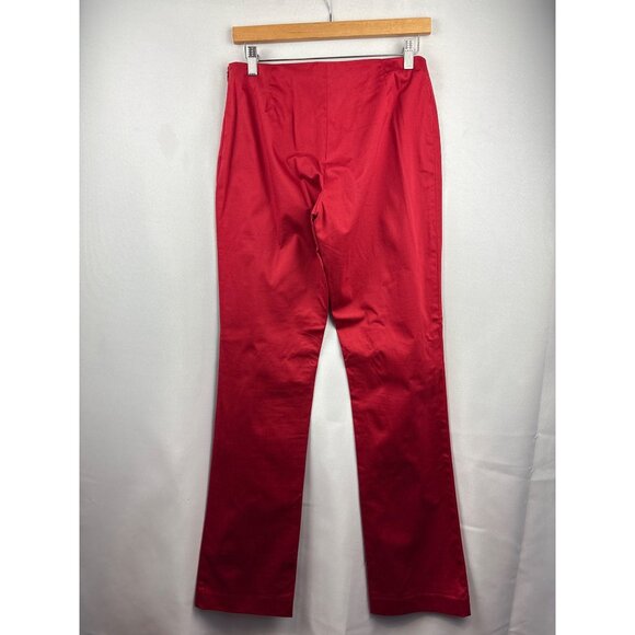 Women’s MODA International Size 8 Red Straight Leg Pants with Side Zip - Picture 3 of 5